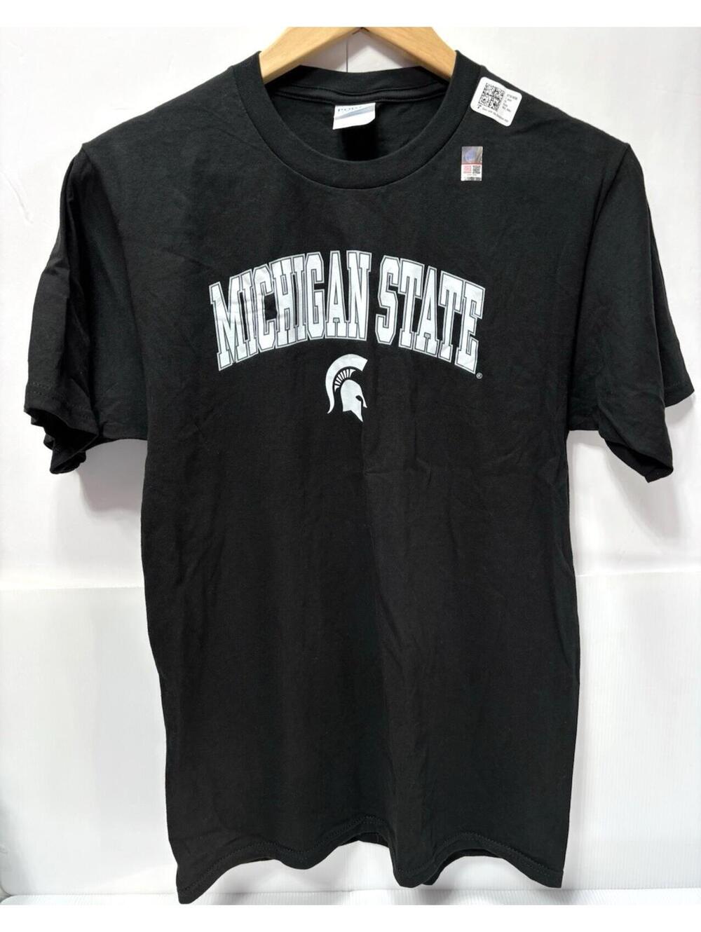 Michigan State Spartans Mens T-Shirt Small Black Team Logo Printed Front Shirt